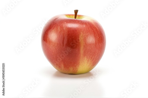 Picture of Fresh Red Braeburn Apple Isolated on Snowy White Background photo