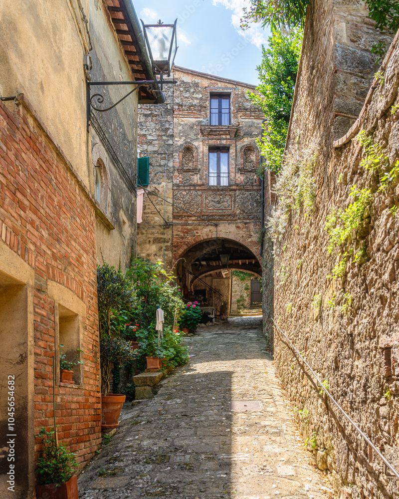 Naklejka premium Cetona, a beautiful tuscan village in the Province of Siena. Tuscany, Italy.