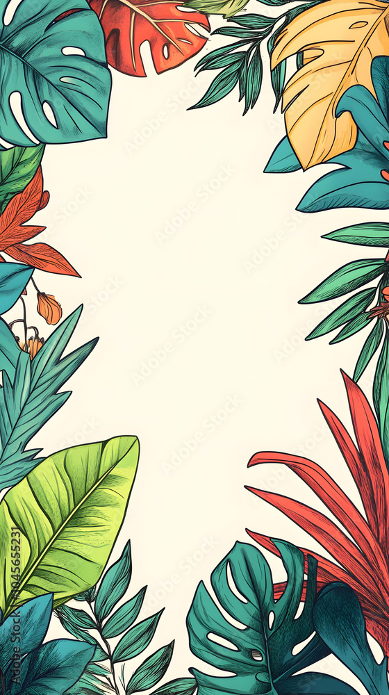 Tropical leaf frame Tropical leaf frame