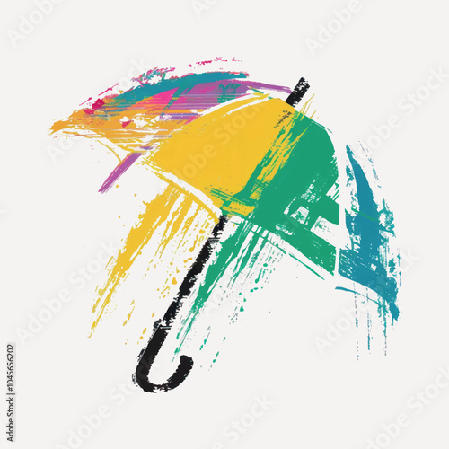 Colorful abstract umbrella art