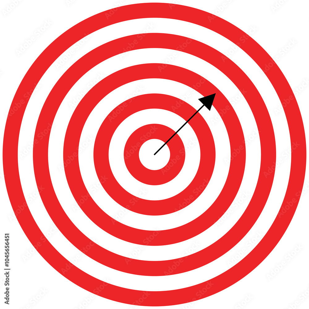 concentric white and red circles like a target with a arrow shooting out from the center as a concept of breaking free concentric white and red circles like a target with a arrow shooting out from the center as a concept of breaking free