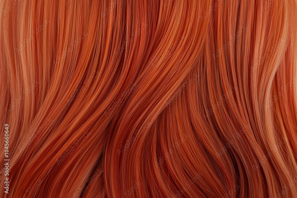 Wavy red hair texture on a neutral background. Wavy red hair texture on a neutral background.