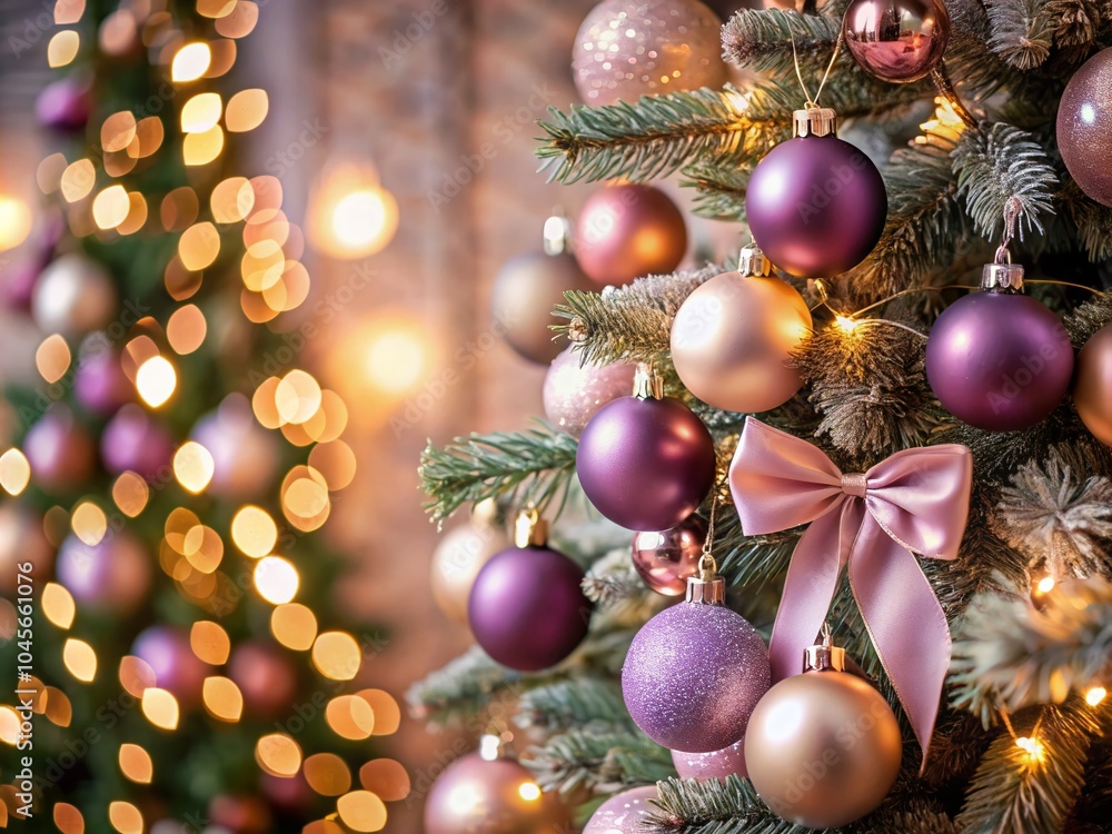 Elegant Mauve Christmas Tree Decorations for Holiday Cheer and Festive Aesthetics Elegant Mauve Christmas Tree Decorations for Holiday Cheer and Festive Aesthetics