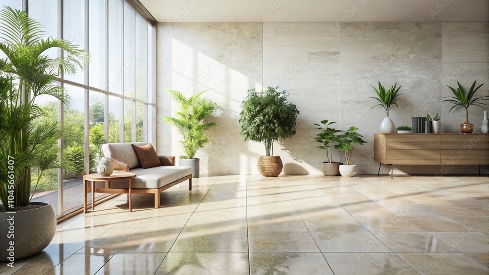 Fototapeta premium Elegant Minimalist Natural Stone Tile Floor Design for Modern Interiors
