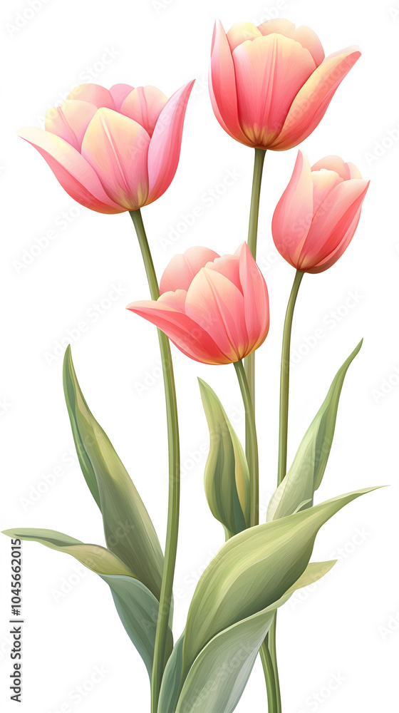 Naklejka premium Delicate pink tulips