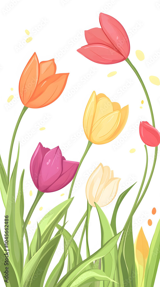 Vibrant tulip blossoms Vibrant tulip blossoms