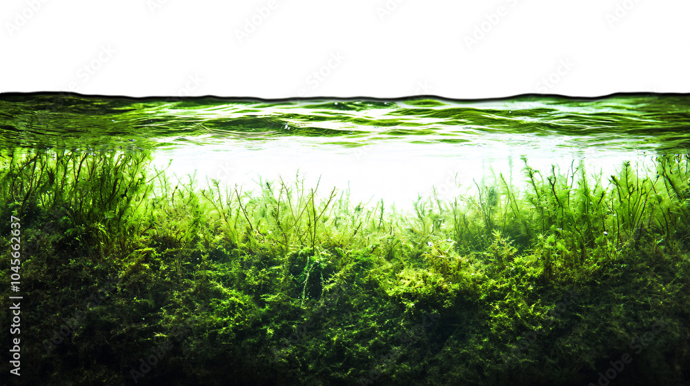 Obraz premium Side view of aquatic landscape on an isolated background