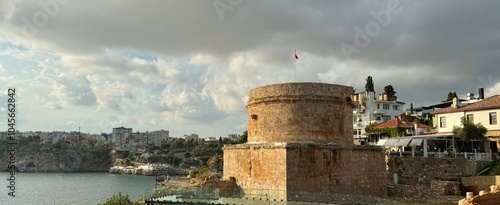 Obraz na płótnie The ancient tower still standing in the old town of Antalya, Turkey w salonie