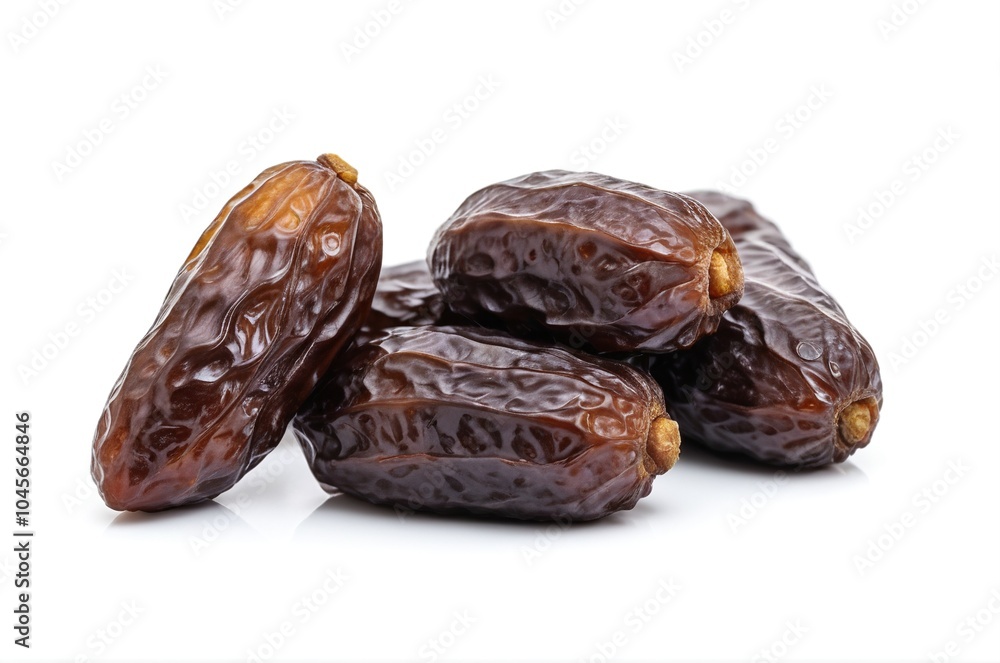 Macro Close-up of Full Fresh Deglet Noor Dates on White Macro Close-up of Full Fresh Deglet Noor Dates on White