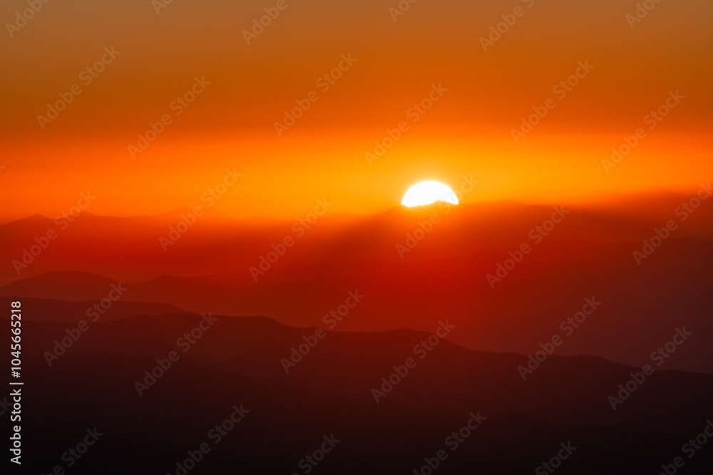 Beautiful bright sunrise in the mountains. Beautiful bright sunrise in the mountains.