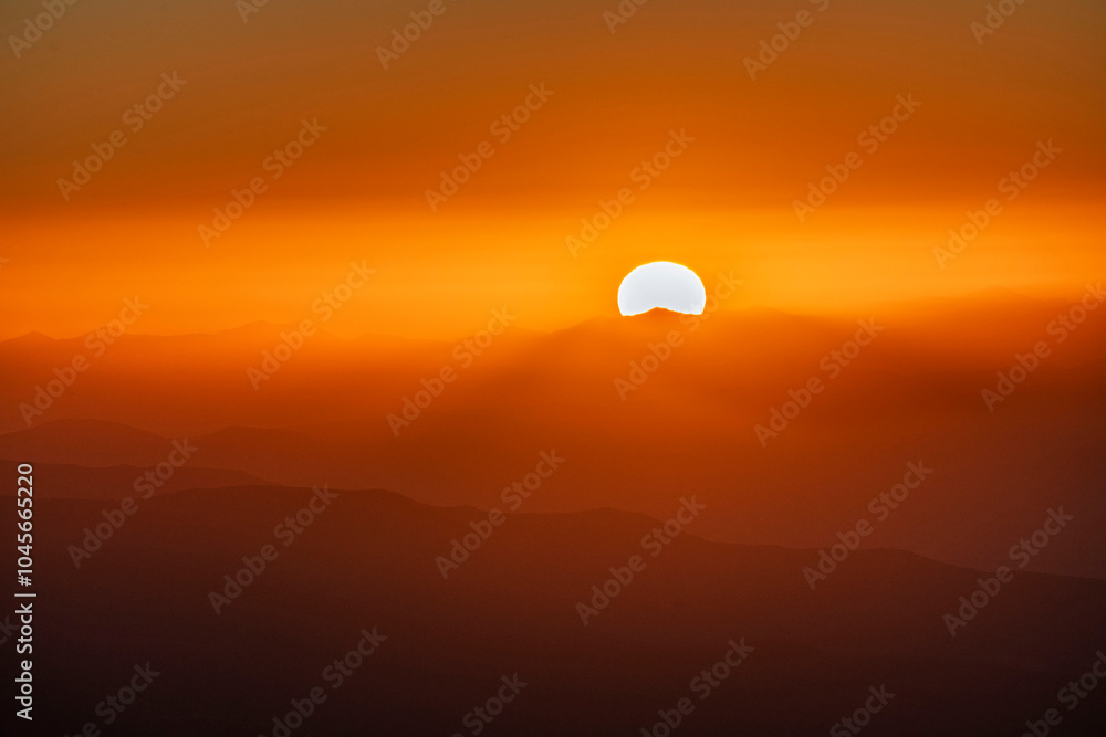 Beautiful bright sunrise in the mountains. Beautiful bright sunrise in the mountains.