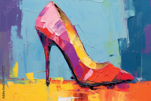 Vibrant abstract high heel painting