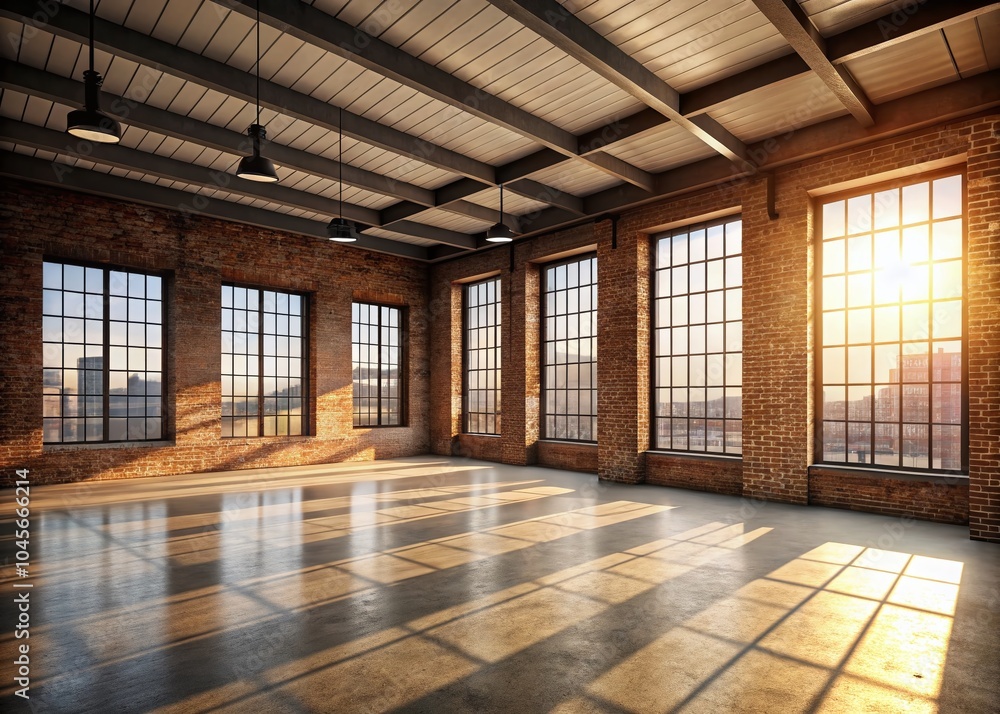 Empty Loft Room with Industrial Aesthetic and Natural Light for Urban Exploration Photography Empty Loft Room with Industrial Aesthetic and Natural Light for Urban Exploration Photography