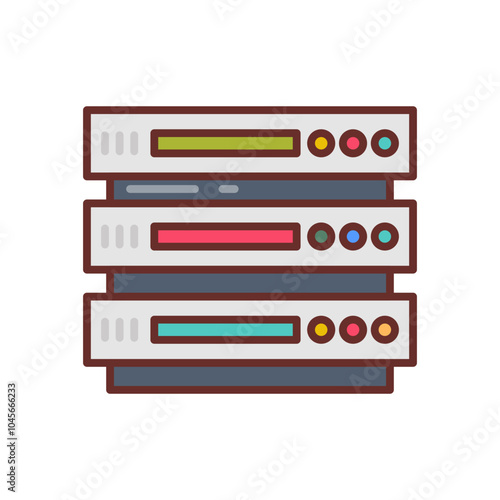 Server Filled Icons , Vector illustration