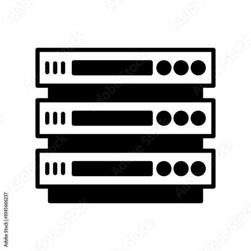 Server Glyph Icon, Vector illustration