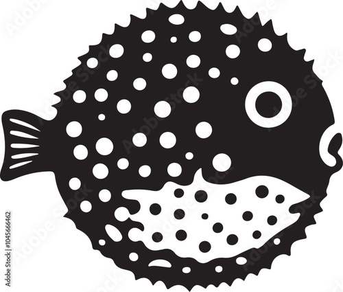 Puffer fish silhouette design vector illustration