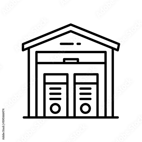 Data Warehouse Outline Icon, Vector illustration