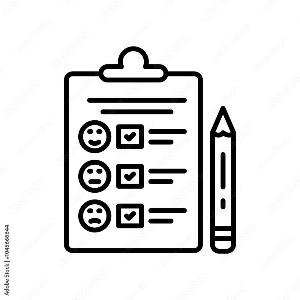 Feedback Form Outline Icon, Vector illustration Feedback Form Outline Icon, Vector illustration