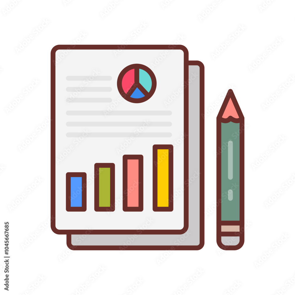 Analysis Report Filled Icons , Vector illustration Analysis Report Filled Icons , Vector illustration