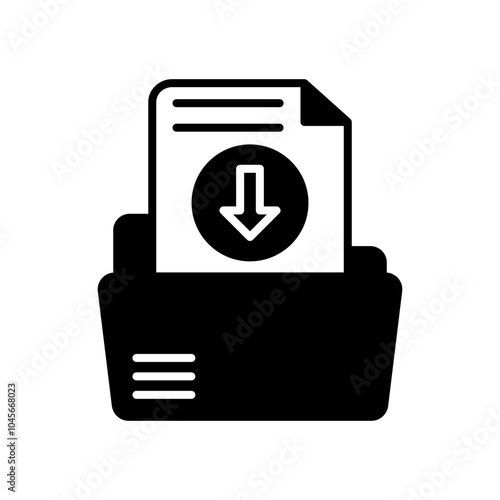 File Import Glyph Icon, Vector illustration