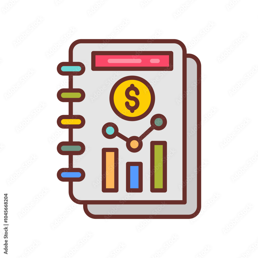 Financial Data Filled Icons , Vector illustration Financial Data Filled Icons , Vector illustration