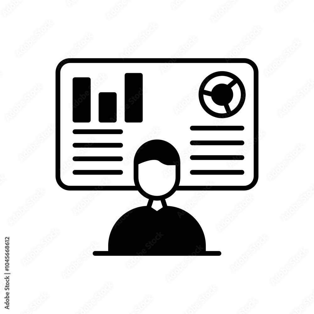Data Dashboard Glyph Icon, Vector illustration Data Dashboard Glyph Icon, Vector illustration