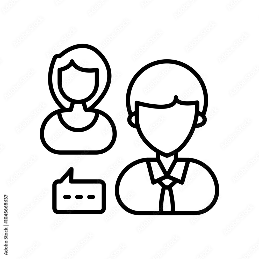 Discussion Outline Icon, Vector illustration Discussion Outline Icon, Vector illustration