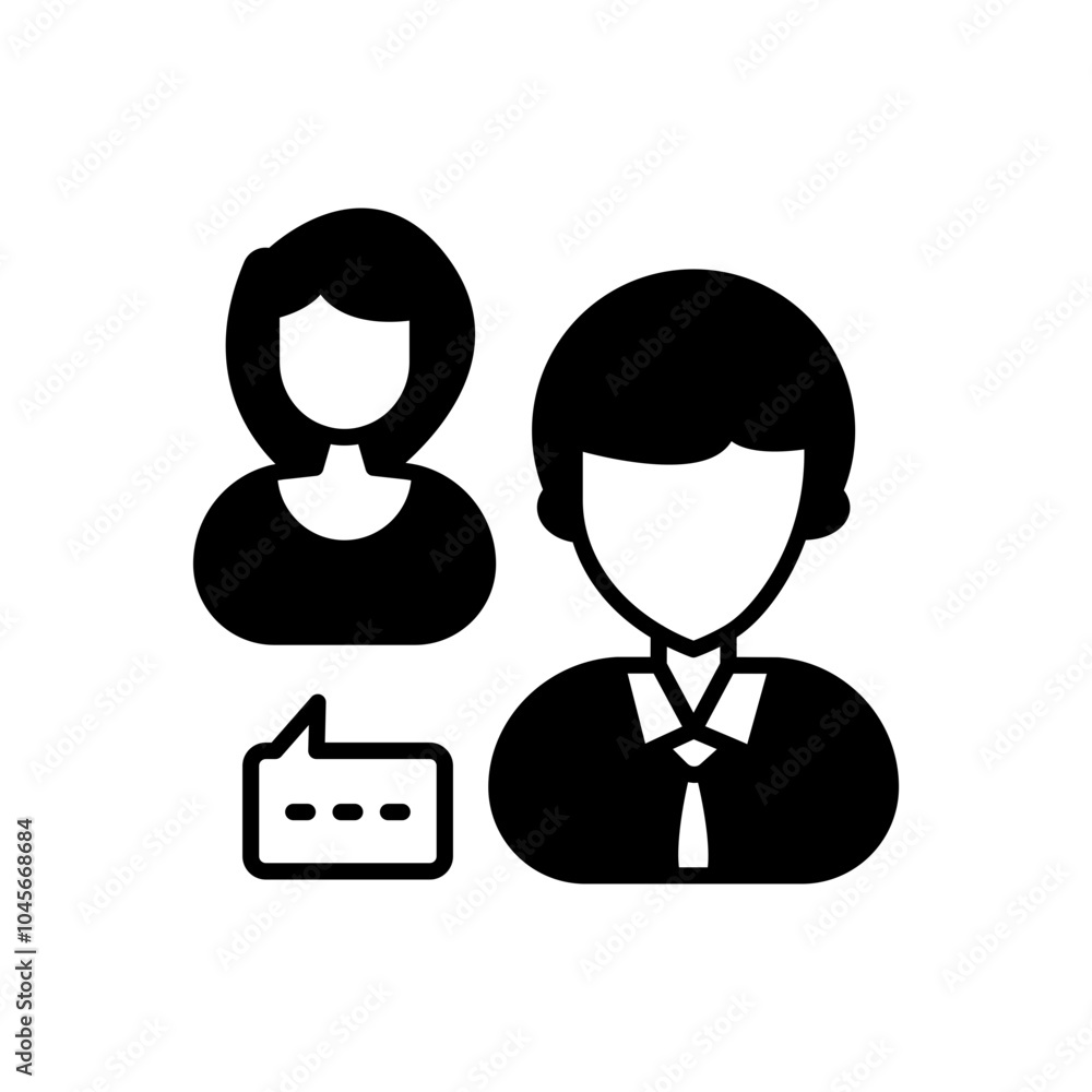 Discussion Glyph Icon, Vector illustration Discussion Glyph Icon, Vector illustration
