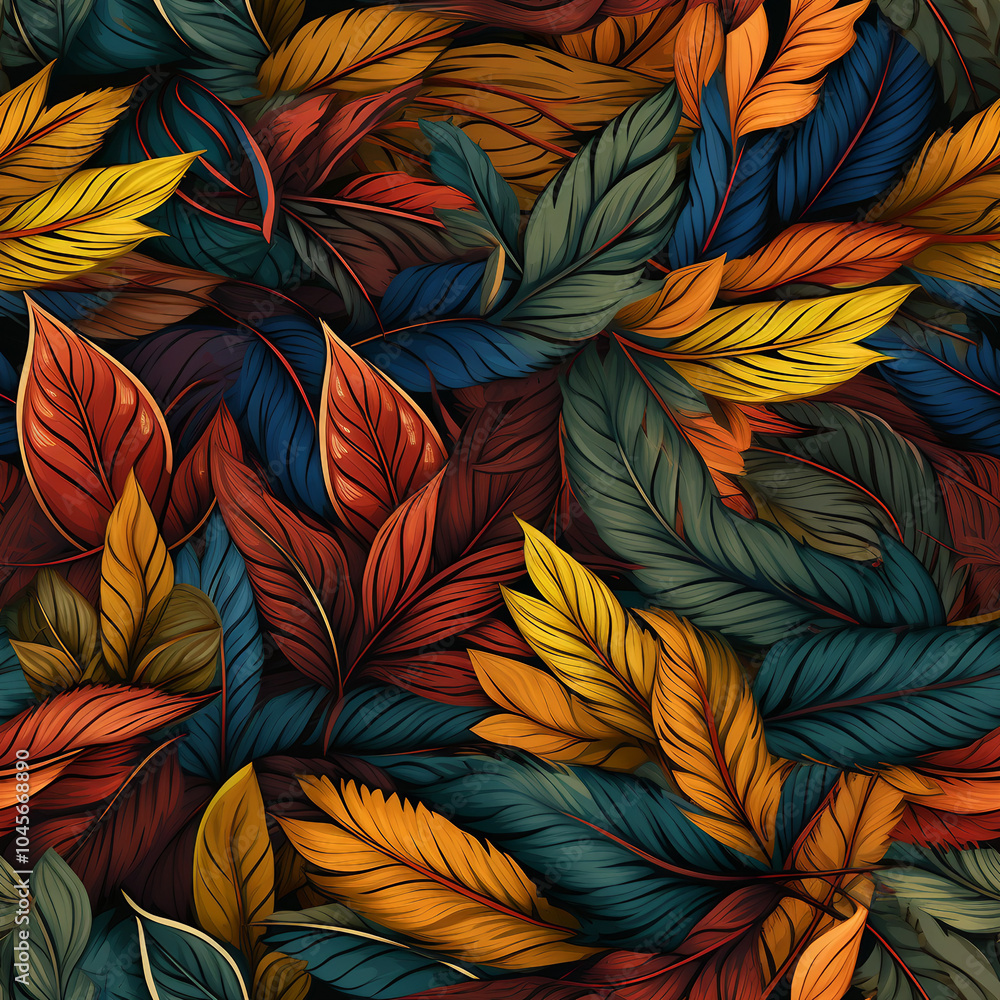 seamless pattern with autumn trees and leaves seamless pattern with autumn trees and leaves