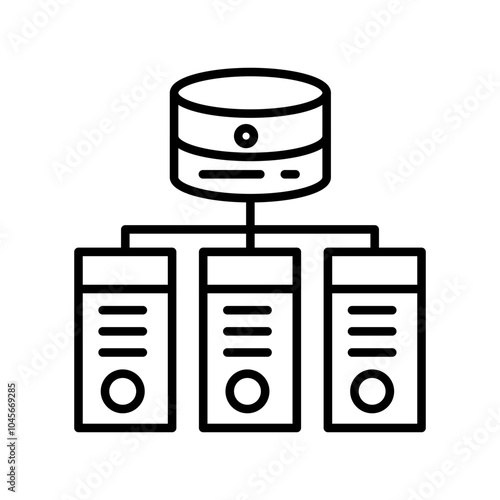 Data Modeling Outline Icon, Vector illustration