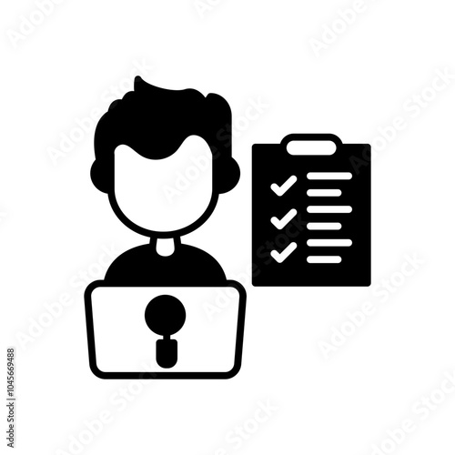 Quantitative Glyph Icon, Vector illustration