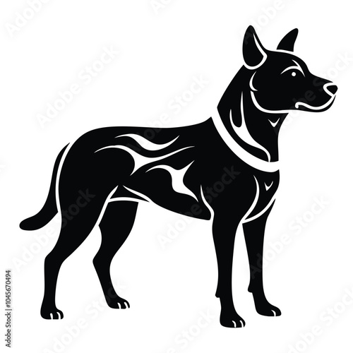 create a dog silhouette vector with a white background