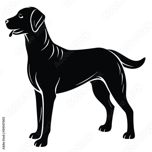 create a dog silhouette vector with a white background