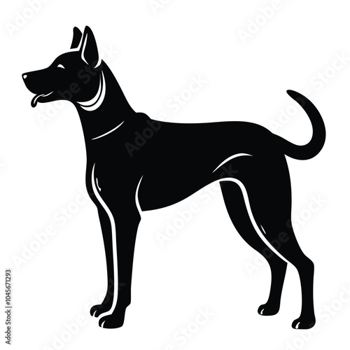 create a dog silhouette vector with a white background