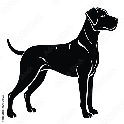 create a dog silhouette vector with a white background