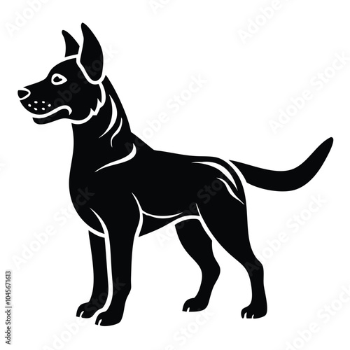 create a dog silhouette vector with a white background