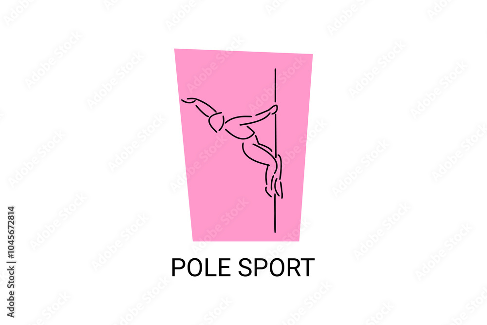pole sport vector line icon. practice pole dancing. sport pictogram, vector illustration. pole sport vector line icon. practice pole dancing. sport pictogram, vector illustration.