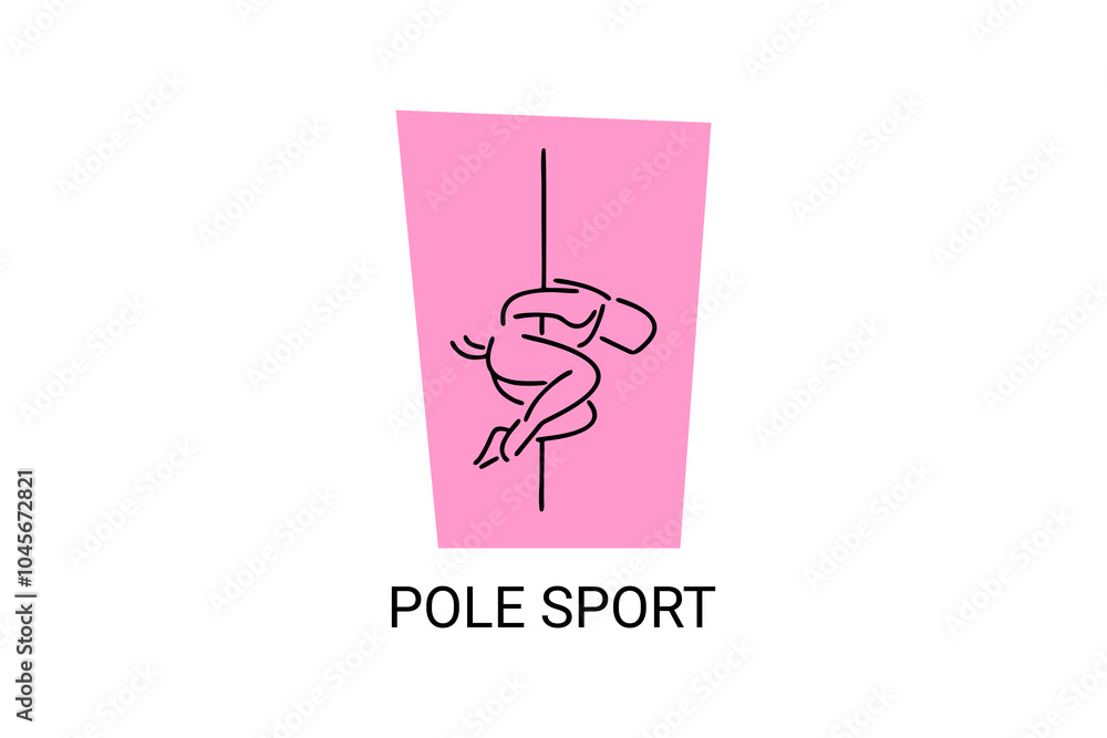 pole sport vector line icon. practice pole dancing. sport pictogram, vector illustration. pole sport vector line icon. practice pole dancing. sport pictogram, vector illustration.