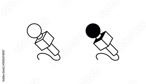 News Microphone icon design with white background stock illustration
