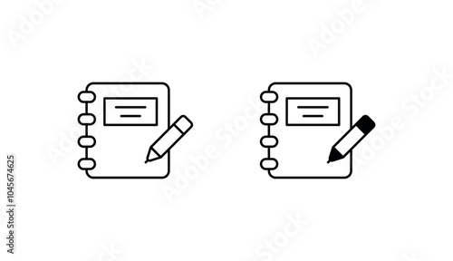 Writing Diary icon design with white background stock illustration