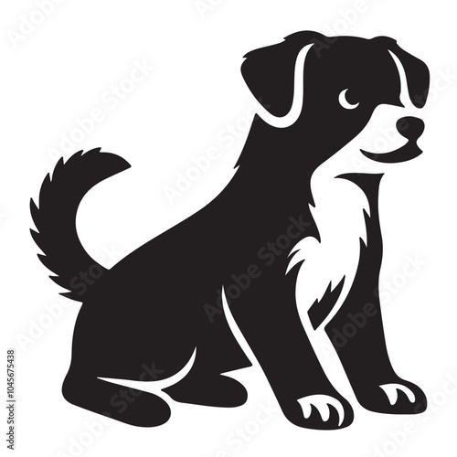 create a dog silhouette vector with a white background