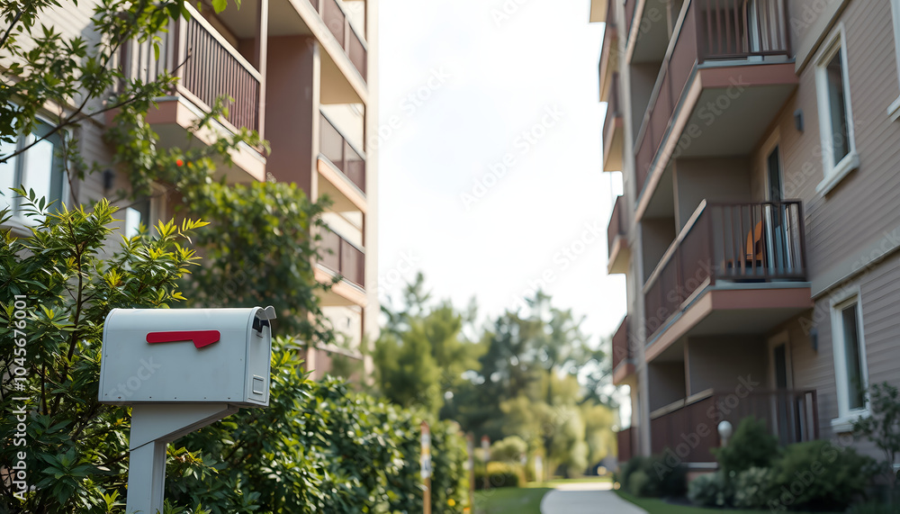 Mailbox in condominium house. Mail service isolated with white highlights, png Mailbox in condominium house. Mail service isolated with white highlights, png
