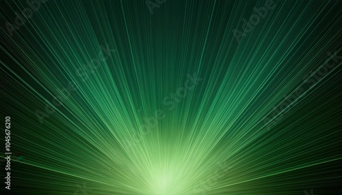 Radiant Emerald Light Burst Over Still Waters. Dynamic Explosion of Green Energy Rays Expanding Toward the Horizon, Reflecting Futuristic Power and Cosmic Serenity in a Surreal Technological Landscape