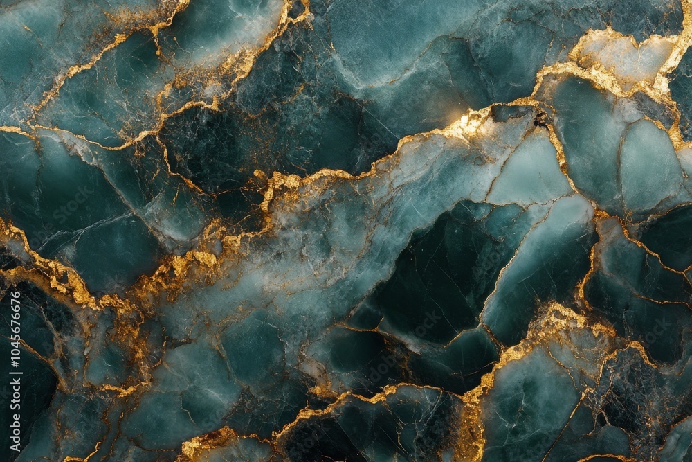 Elegant green marble texture with golden veins displayed in a natural stone format Elegant green marble texture with golden veins displayed in a natural stone format