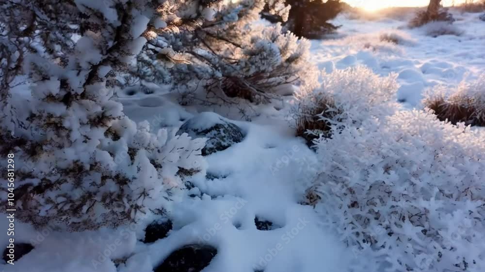 A serene video of a snow-covered landscape at dawn. A serene video of a snow-covered landscape at dawn.