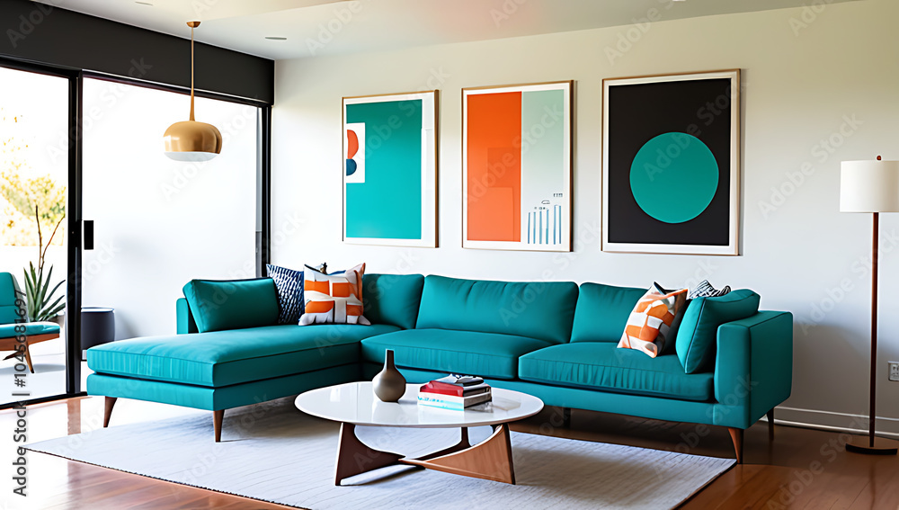 mid century living rooms feature teal sofas modern designs large posters stylish interior space mid century living rooms feature teal sofas modern designs large posters stylish interior space