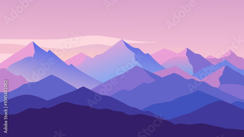 Gradient mountain landscape  Vector Illustration