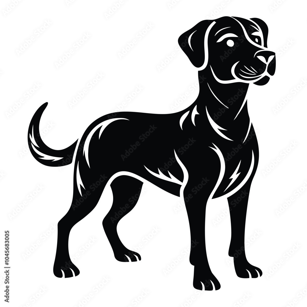 Fototapeta premium create a dog silhouette vector with white background