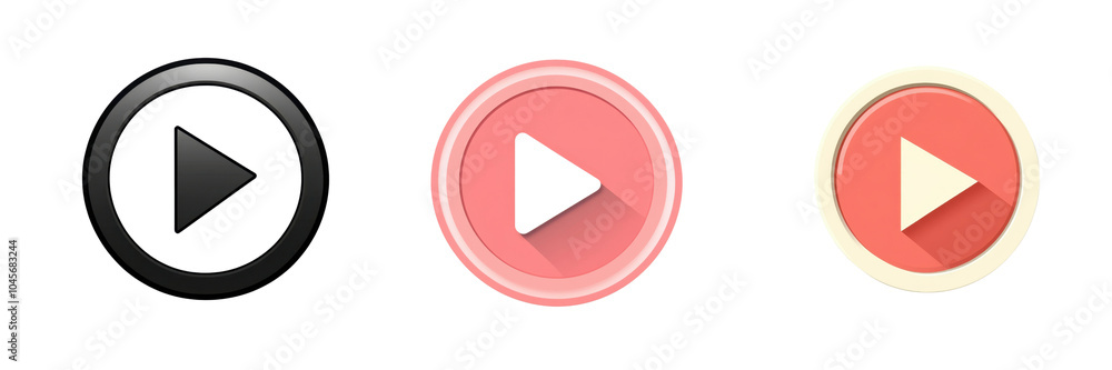 Play Buttons in Different Colors Play Buttons in Different Colors