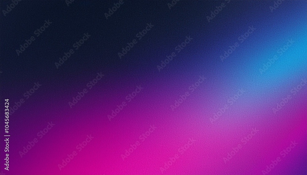 Fototapeta premium Grainy dark gradient background: blue, purple, magenta, pink, black abstract texture.